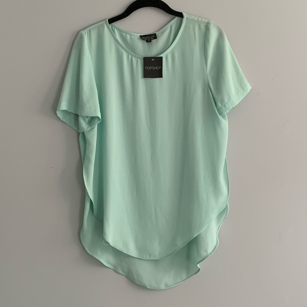 Topshop Mint Green Top with Side Slits